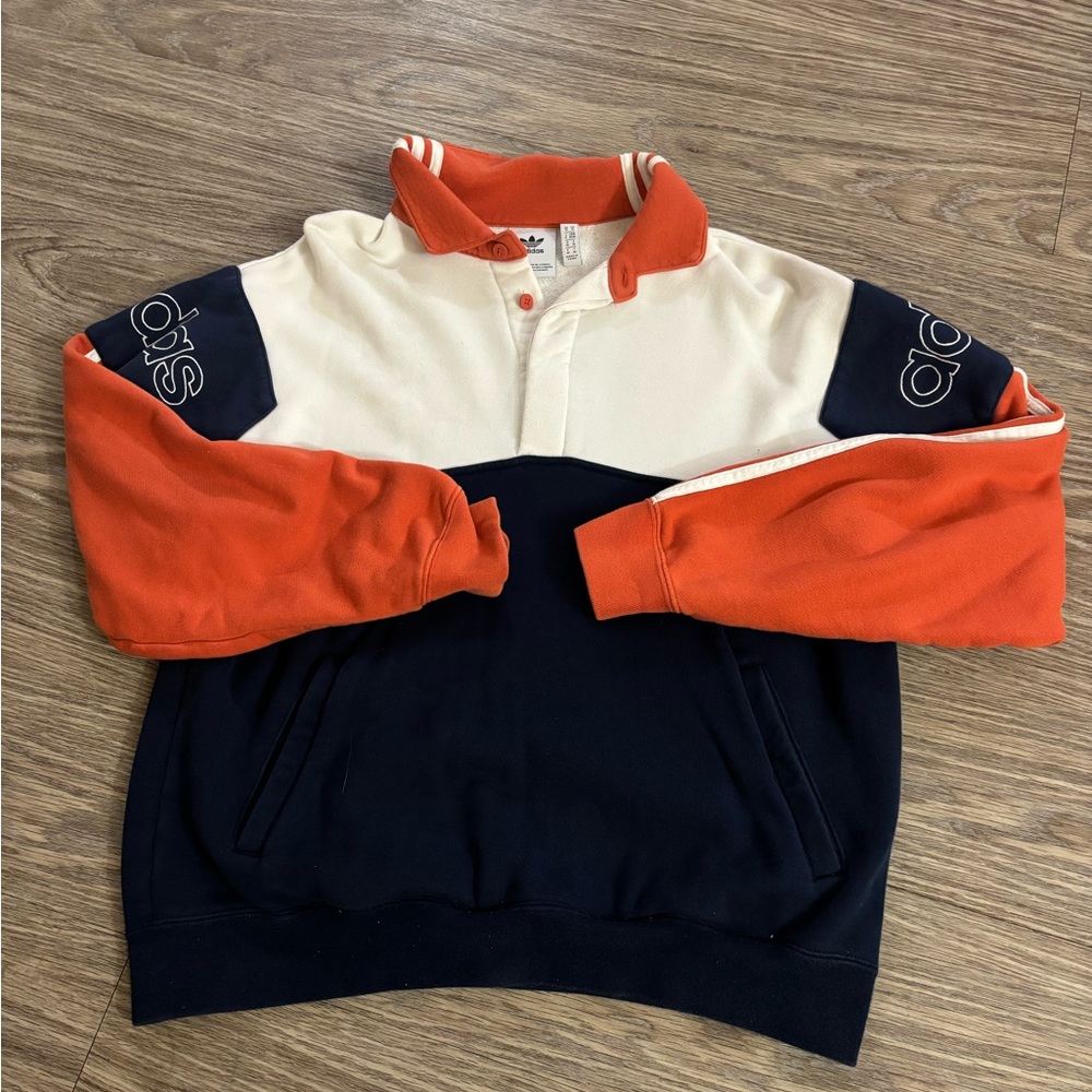 adidas Originals Cream, Orange, and Navy Men's Sweater